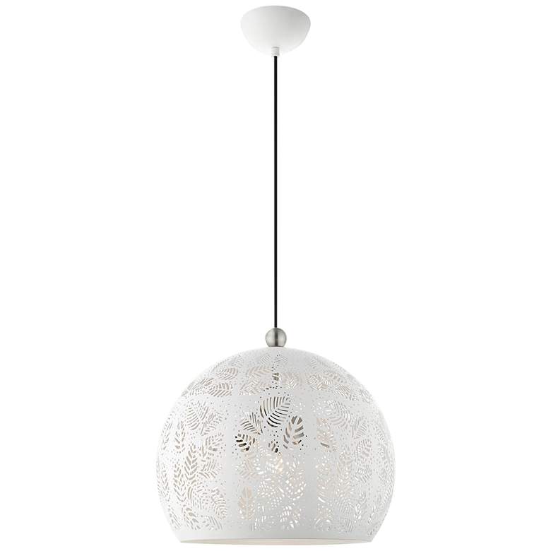 Image 4 Chantily 15 3/4 inch Wide White Metal Globe Pendant Light more views