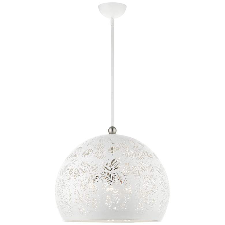 Image 1 Chantily 19 3/4" Wide White Metal Globe Pendant Light