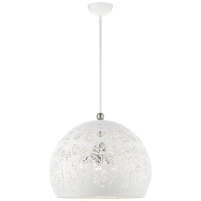 Image 1 Chantily 19 3/4 inch Wide White Metal Globe Pendant Light