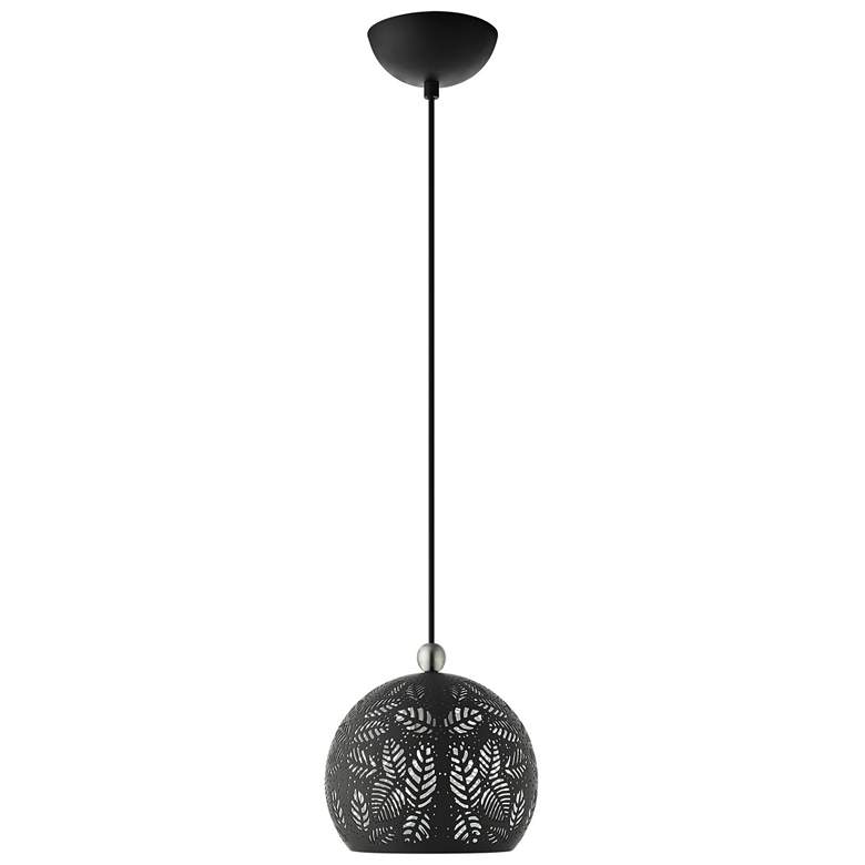 Image 3 Chantily 8 inch Wide Black Metal Globe Mini Pendant Light more views