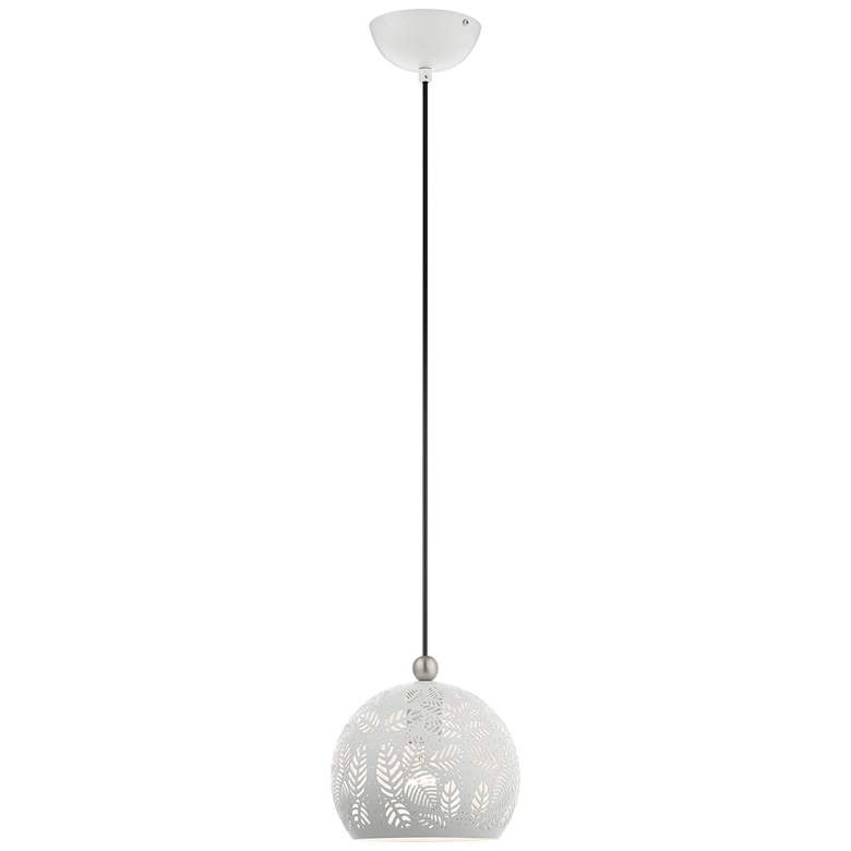 Image 2 Chantily 8" Wide White Metal Globe Mini Pendant Light
