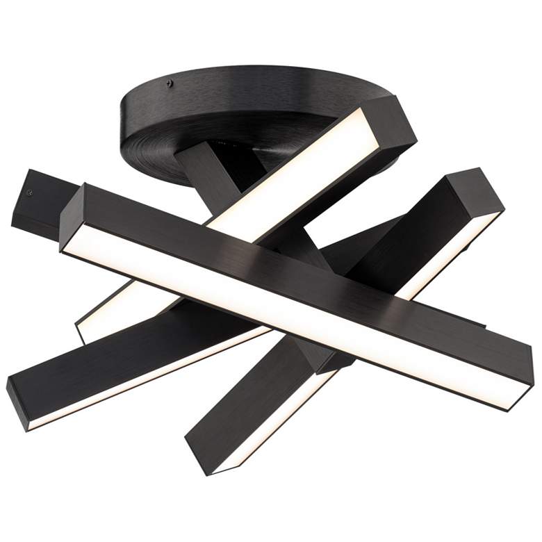 Image 1 Chaos 10.4"H x 17.3"W 1-Light Semi-Flush Mount in Black