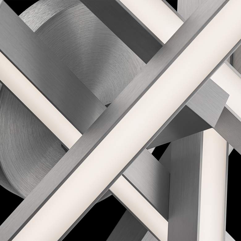 Image 5 Chaos 10.4"H x 17.3"W 1-Light Semi-Flush Mount in Brushed Aluminum more views