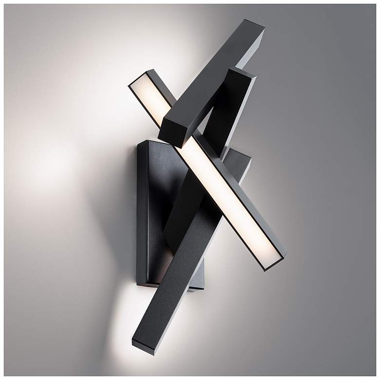 Image 4 Chaos 11.5"H x 24"W 4-Light Wall Sconce in Black more views