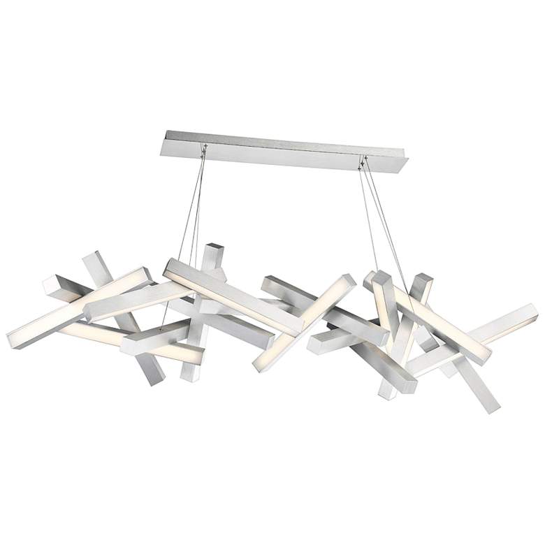 Image 1 Chaos 72" Wide Aluminum Modern LED Kitchen Island Light Chandelier