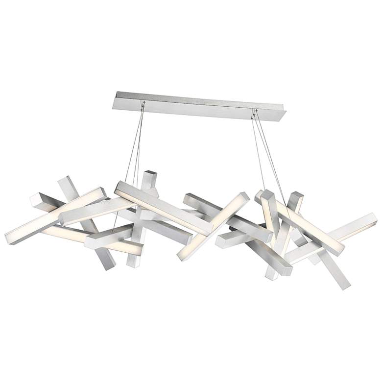 Image 1 Chaos 72 inch Wide Aluminum Modern LED Kitchen Island Light Chandelier