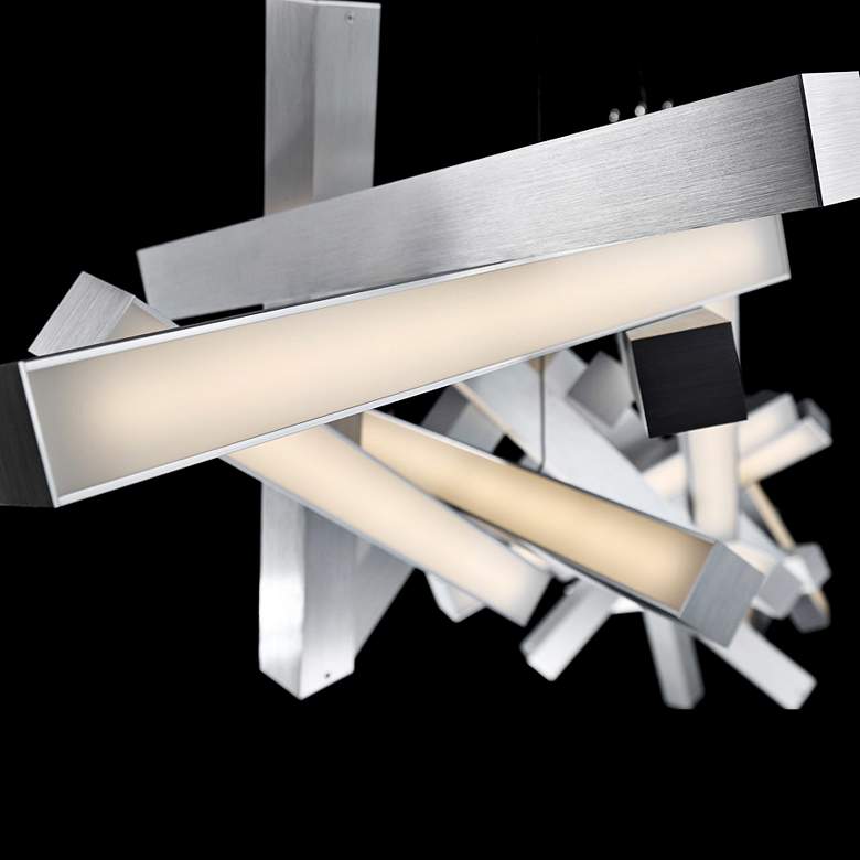 Image 2 Chaos 72" Wide Aluminum Modern LED Kitchen Island Light Chandelier more views
