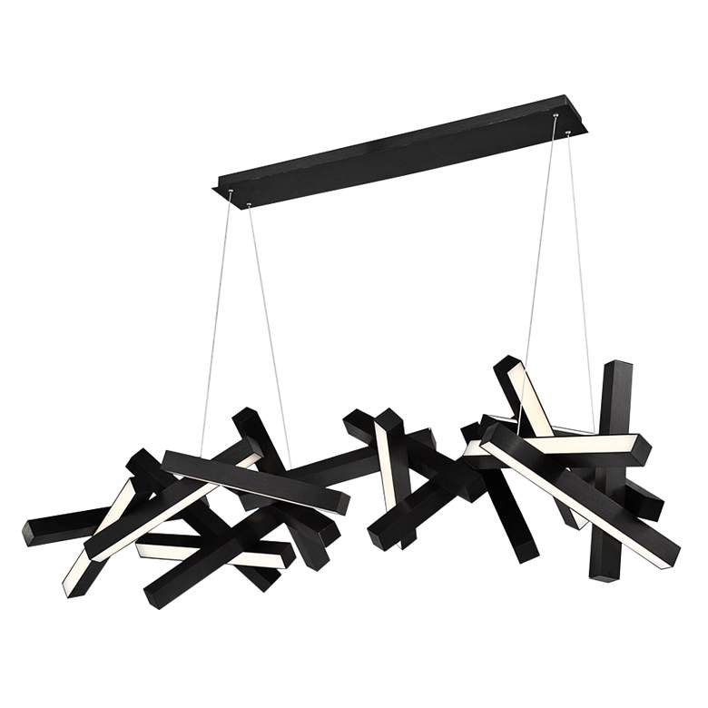 Image 3 Chaos 72" Wide Black LED Kitchen Island Light Chandelier more views