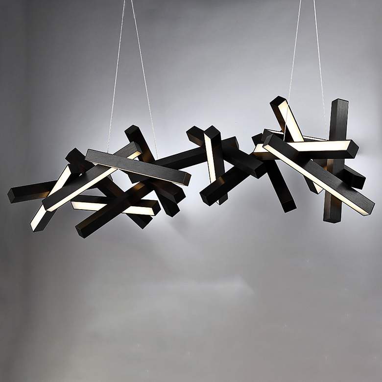 Image 4 Chaos 72" Wide Black LED Kitchen Island Light Chandelier more views