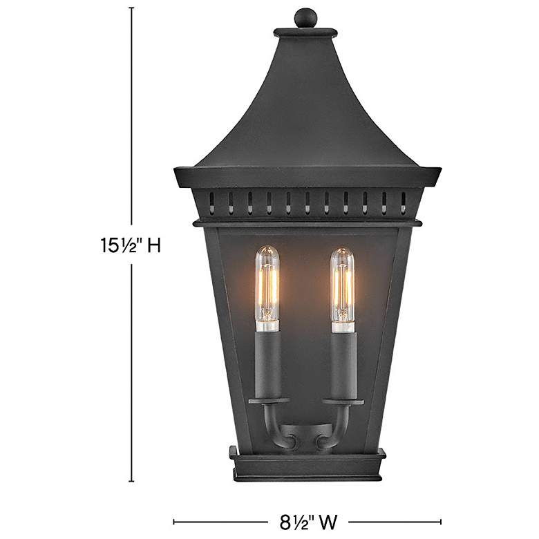 Image 3 Chapel Hill 15 1/2" High Black 2-Light Outdoor Wall Light more views