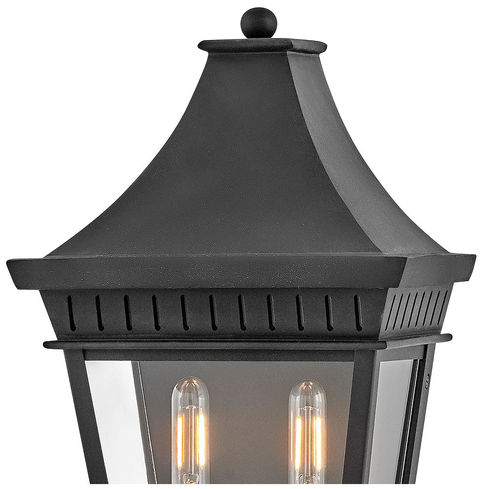 Chapel Hill 15 1/2" High Black 2-Light Outdoor Wall Light