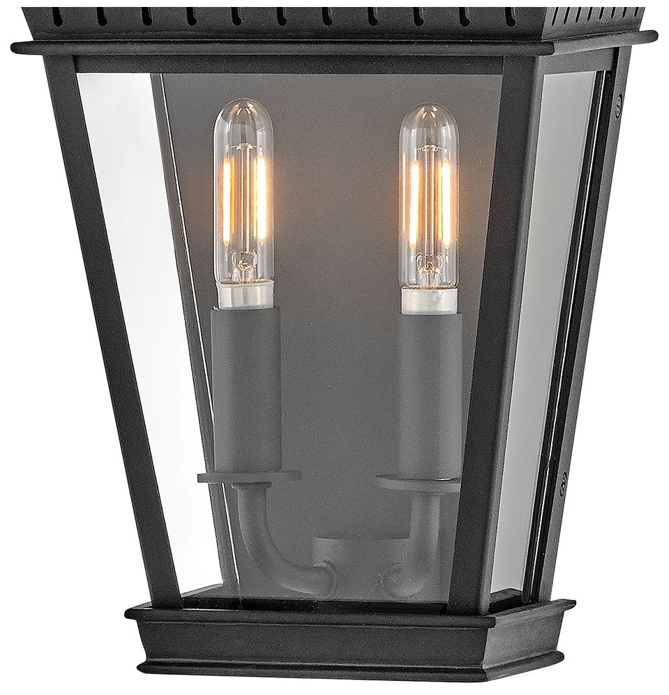 Chapel Hill 15 1/2" High Black 2-Light Outdoor Wall Light