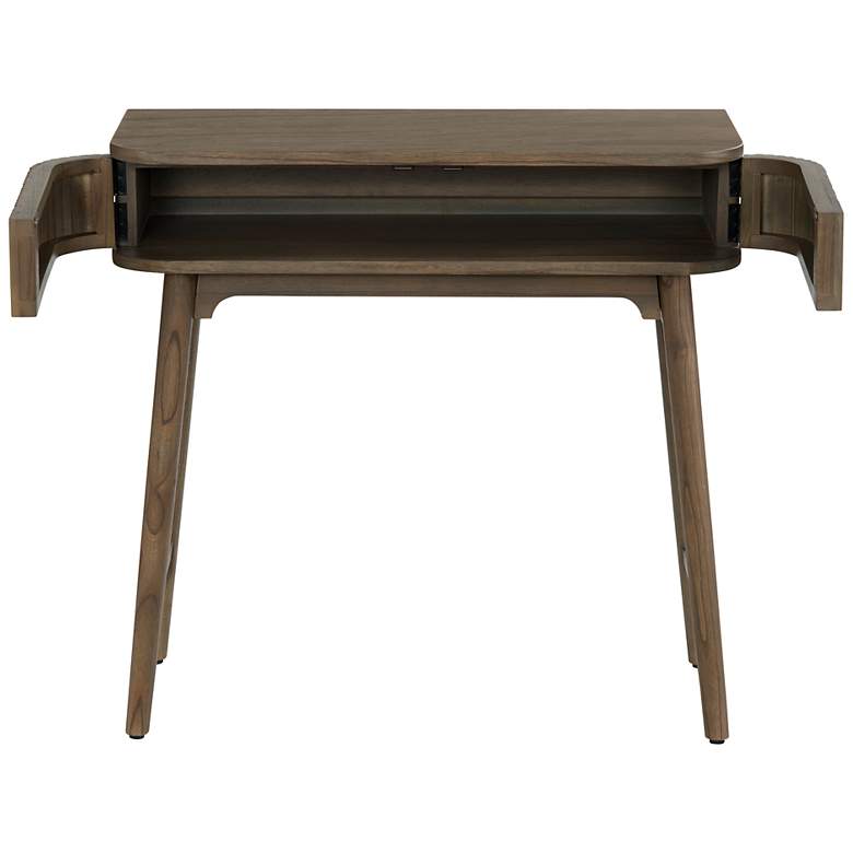 Image 2 Chaplin 31 1/2" Wide Brown Stained Wood 2-Door Writing Desk more views