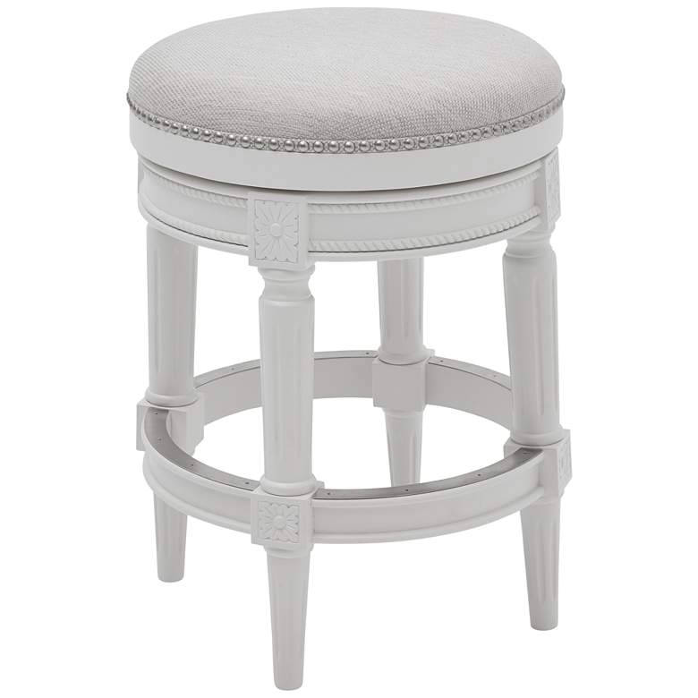 Image 1 Chapman 25 inch Alabaster White Wood Swivel Counter Stool