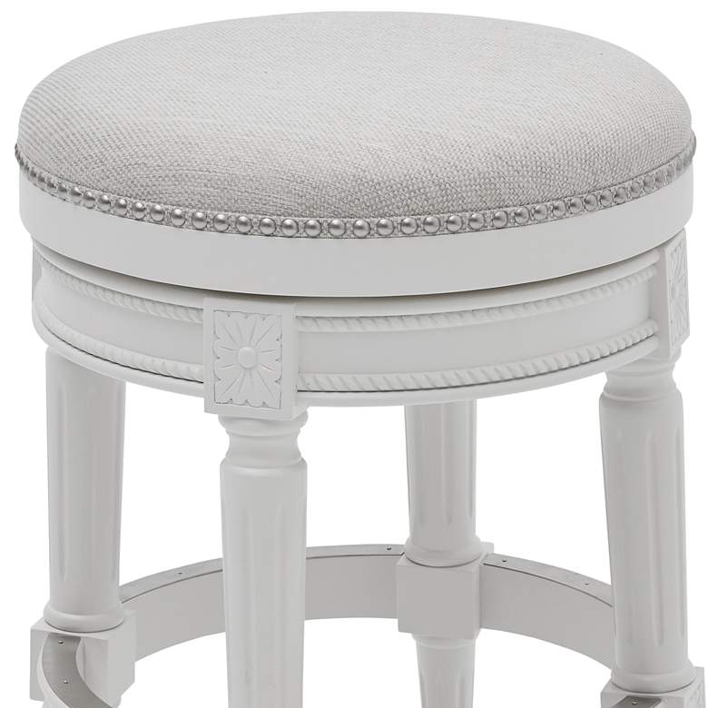 Image 2 Chapman 25 inch Alabaster White Wood Swivel Counter Stool more views
