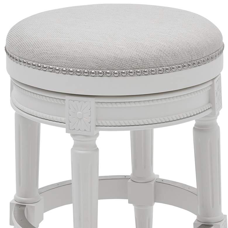 Image 2 Chapman 25" Alabaster White Wood Swivel Counter Stool more views
