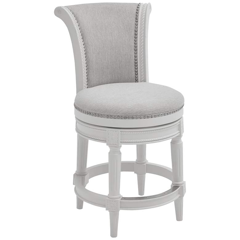 Image 1 Chapman 25" Gray Linen Fabric Swivel Counter Stool