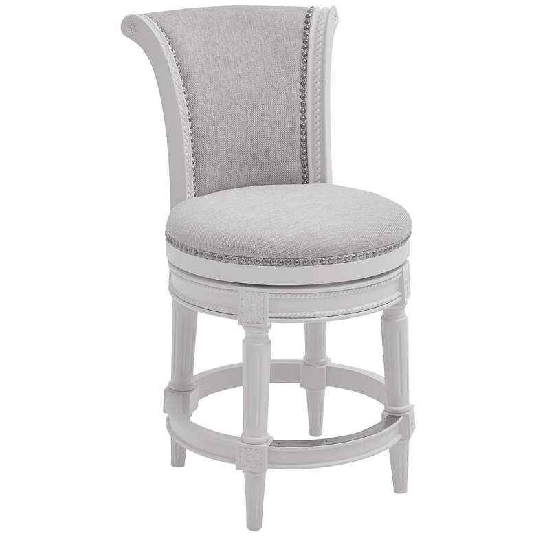 Image 1 Chapman 25 inch Gray Linen Fabric Swivel Counter Stool