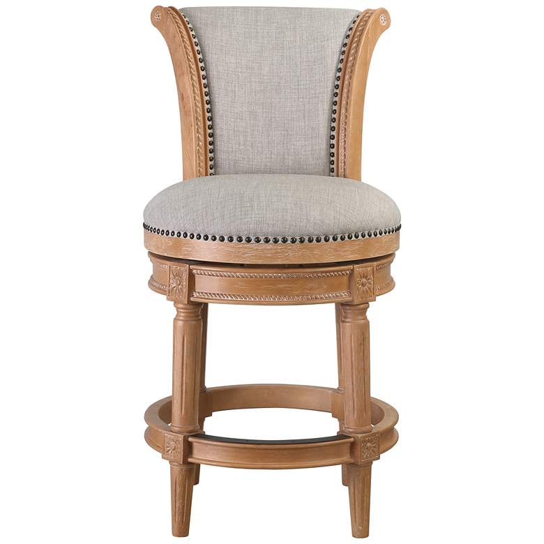 Image 2 Chapman 25" Weathered Oak Wood Swivel Bar Stool