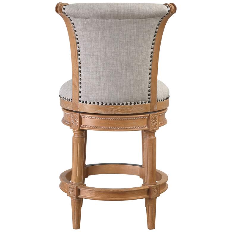 Image 7 Chapman 25" Weathered Oak Wood Swivel Bar Stool more views