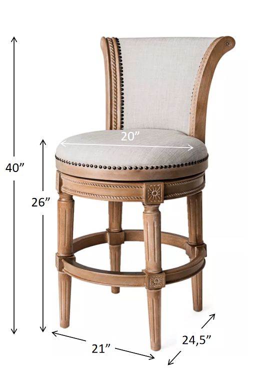 Chapman 25" Weathered Oak Wood Swivel Bar Stool