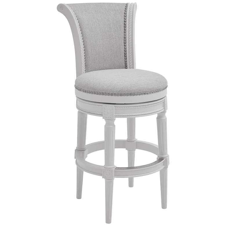 Image 1 Chapman 30 inch Gray Linen Fabric Swivel Bar Stool