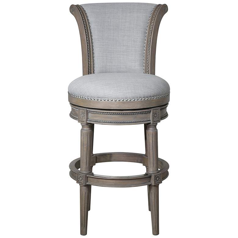 Image 6 Chapman 30" Weathered Gray Wood Swivel Bar Stool more views