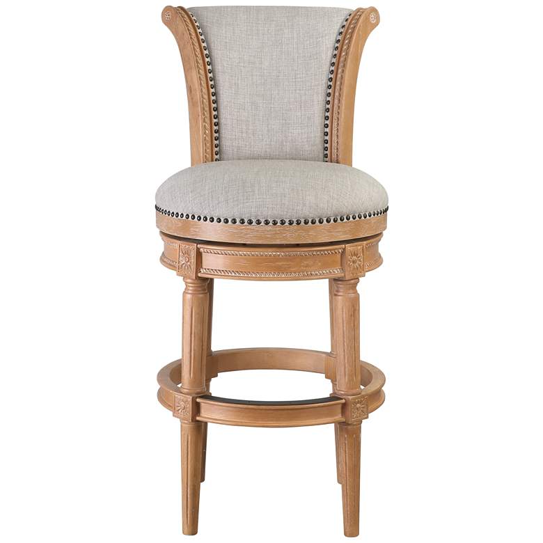 Image 2 Chapman 30" Weathered Oak Wood Swivel Bar Stool