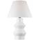 Chapman & Myers Arctic White Modern Angular Ceramic LED Table Lamp