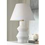 Chapman &amp; Myers Arctic White Modern Angular Ceramic LED Table Lamp