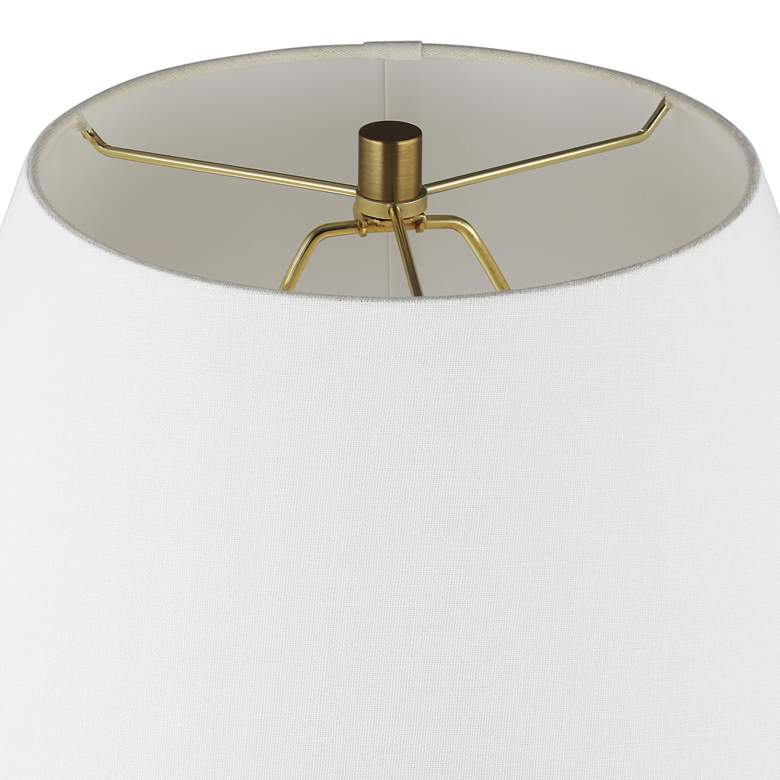 Image 5 Chapman &amp; Myers Arctic White Modern Angular Ceramic LED Table Lamp more views