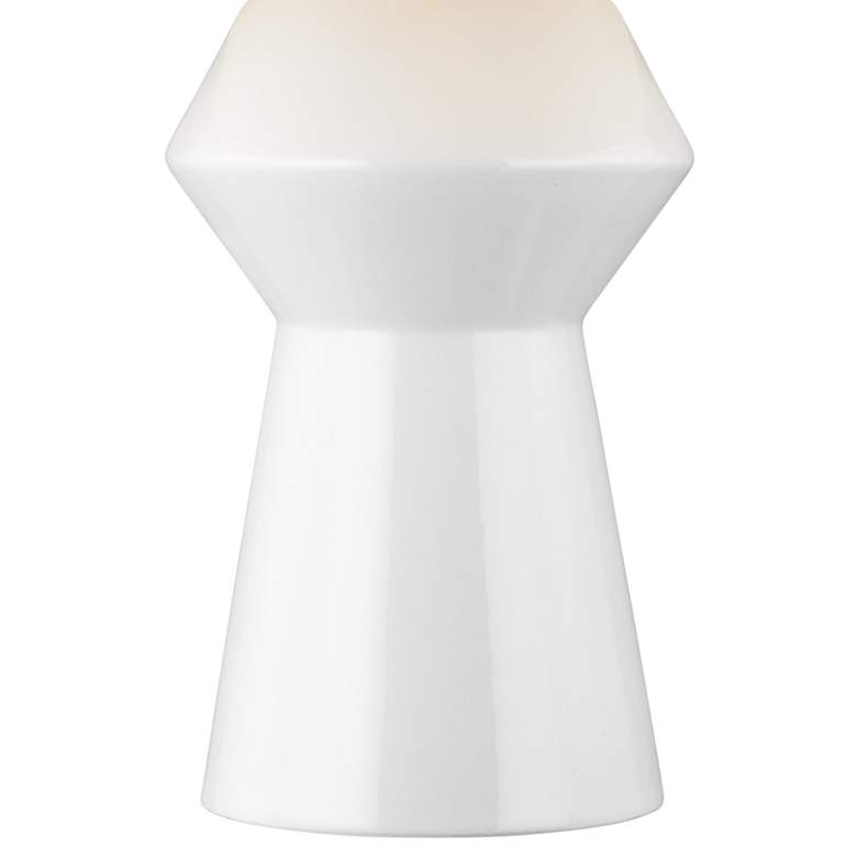 Image 4 Chapman &amp; Myers Arctic White Modern Top Angular Ceramic LED Table Lamp more views