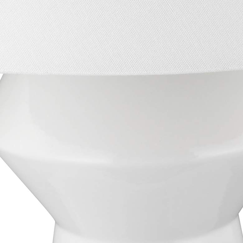 Image 5 Chapman &amp; Myers Arctic White Modern Top Angular Ceramic LED Table Lamp more views