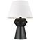Chapman & Myers Coal Black Modern Top Angular Ceramic LED Table Lamp