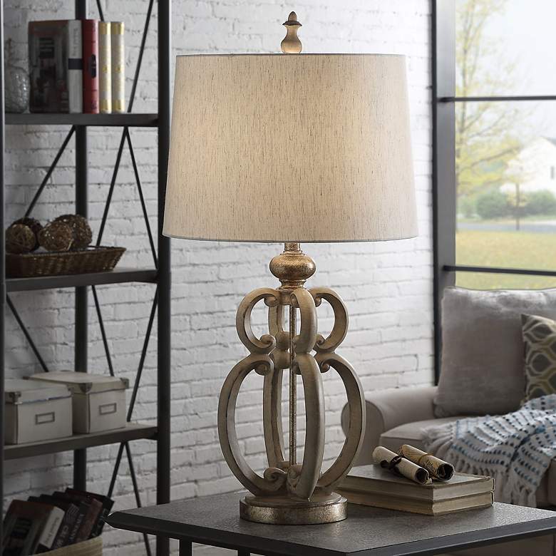 Image 1 Chapman Tuscana Cream Scroll Table Lamp