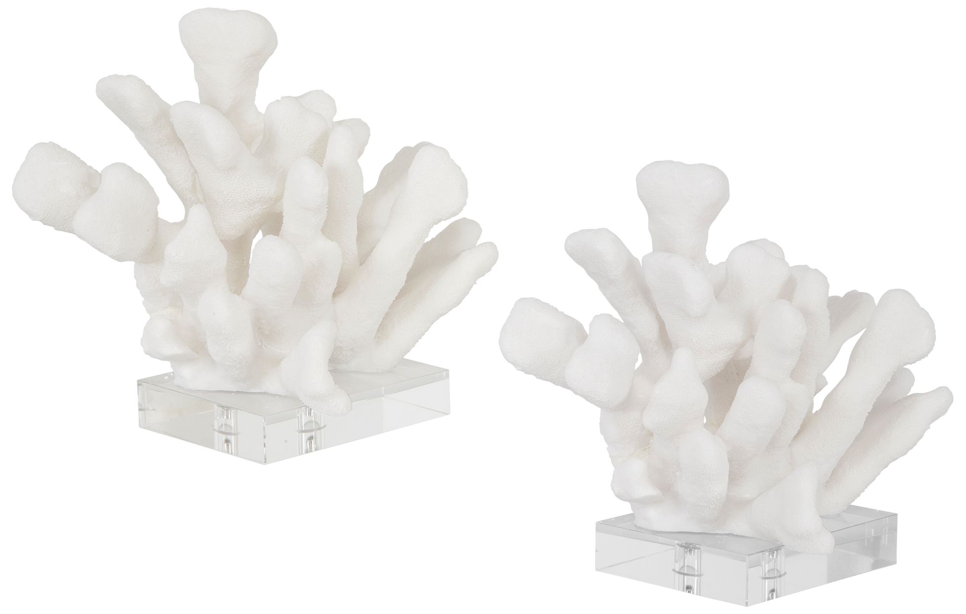 Image 5 Charbel 9" High White Coral and Crystal Bookends Set more views