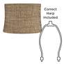 Charcoal Brown Set of 2 Drum Lamp Shades 13x14x10 (Spider)