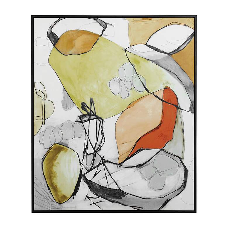 Image 2 Charcoal Improvision 60" High Giclee Framed Canvas Wall Art