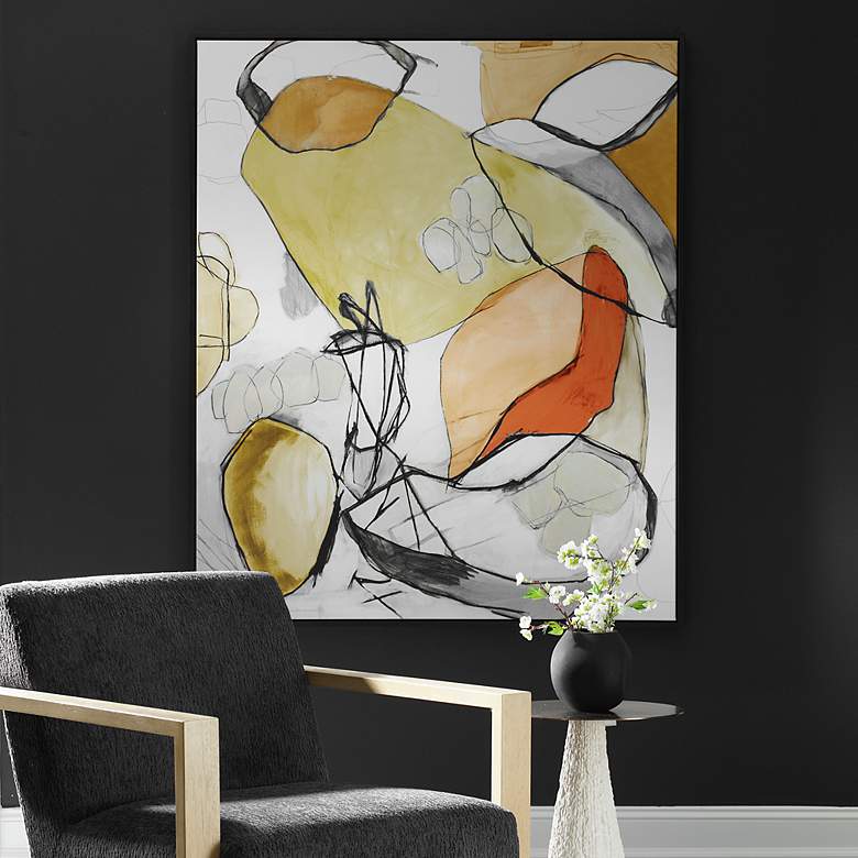 Image 1 Charcoal Improvision 60" High Giclee Framed Canvas Wall Art