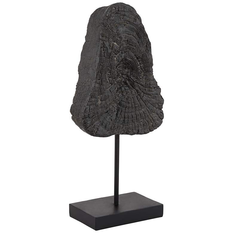 Image 1 Charcoal Wood Piece 18 3/4" High Black Finish Decorative Sculpture