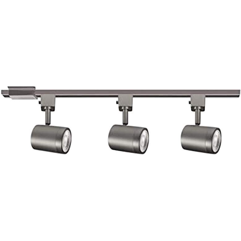 Image 1 Charge 3-Light Brushed Nickel LED Track Kit for Halo Systems