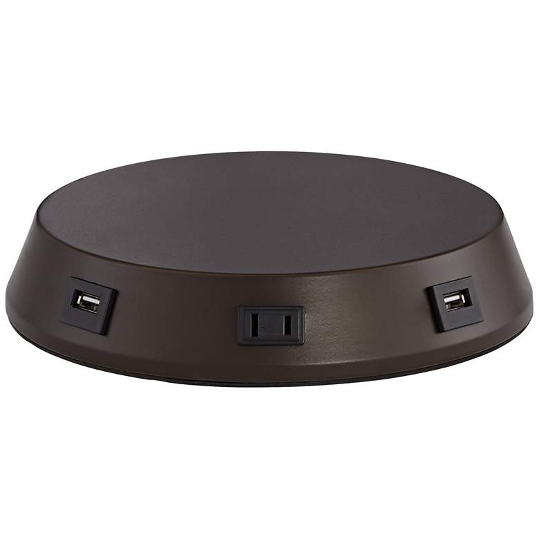 Image 1 Charging USB-Outlet 8 1/2" Touch Sensor Bronze Workstation Base