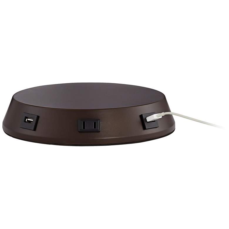 Image 4 Charging USB-Outlet 8 1/2" Touch Sensor Bronze Workstation Base more views
