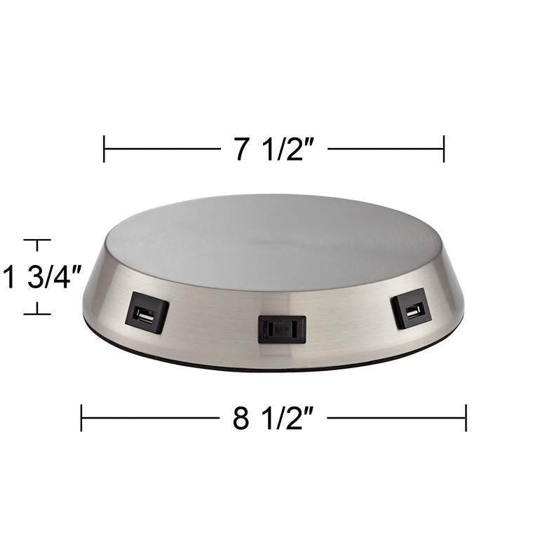 Image 7 Charging USB-Outlet Touch Sensor Nickel Finish Workstation Base for Lamps more views