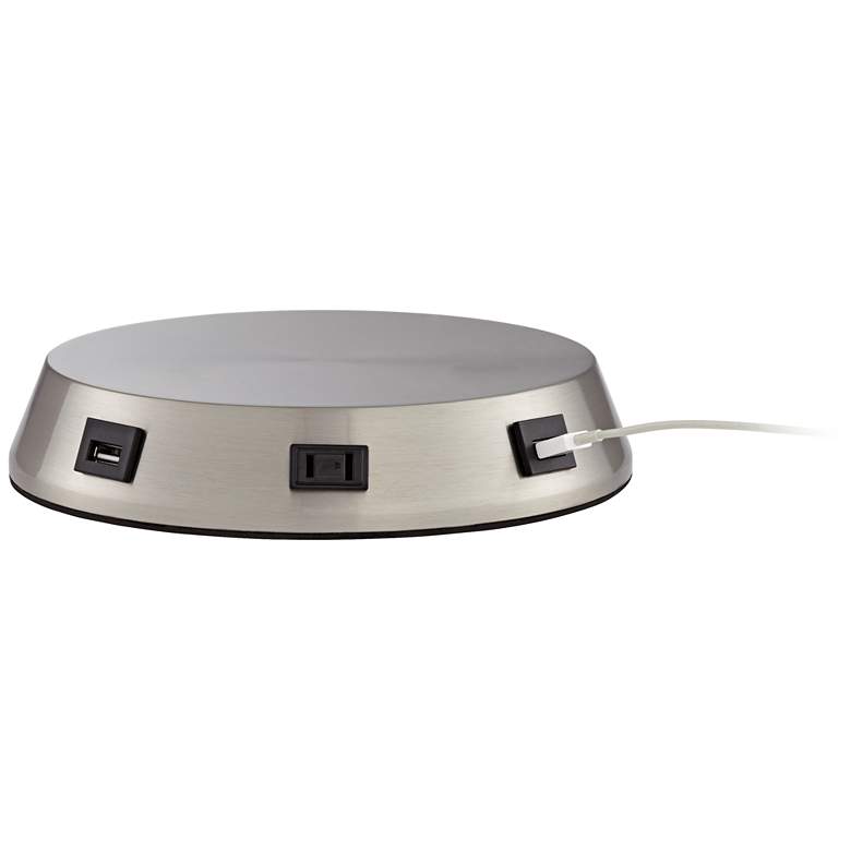 Charging USB-Outlet Touch Sensor Nickel Workstation Base more views