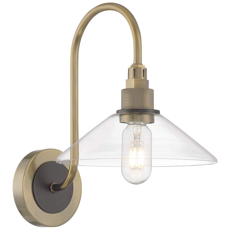 Image 1 Charis 1-Light Wall Sconce - Antique Brass with Oil Rubbed Bronze