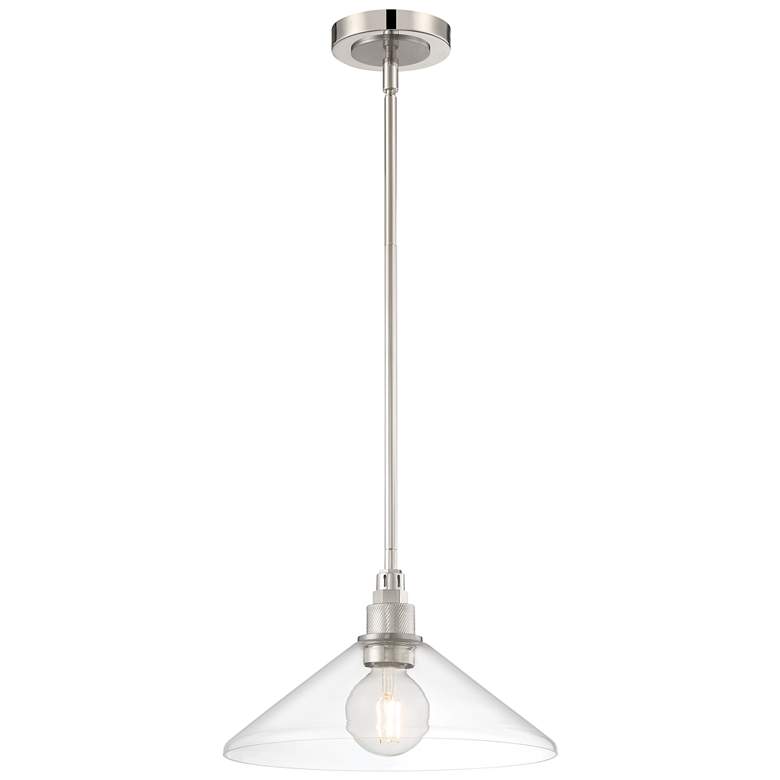 Image 1 Charis Single Light Pendant - Polished Nickel with Brushed Nickel