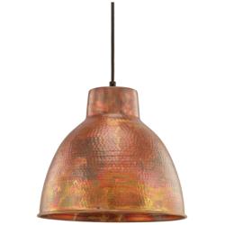 Charita 11&quot; Burnt Copper LED Corded Mini Pendant w/ Burnt Copper Shade