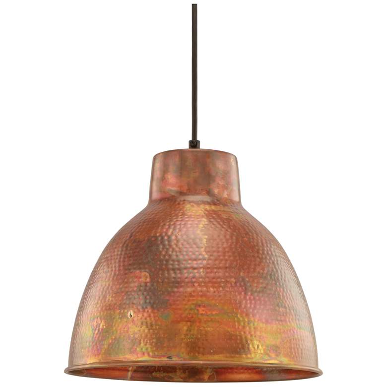 Image 1 Charita 11 inch Burnt Copper LED Corded Mini Pendant w/ Burnt Copper Shade