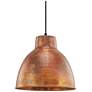 Charita 11" Burnt Copper LED Corded Mini Pendant w/ Burnt Copper Shade